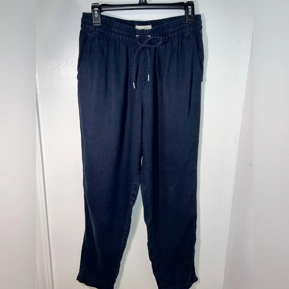 H&M, S, navy blue, line pocketed elastic waist w/drawstring tassel jogger, pant - Picture 5 of 9